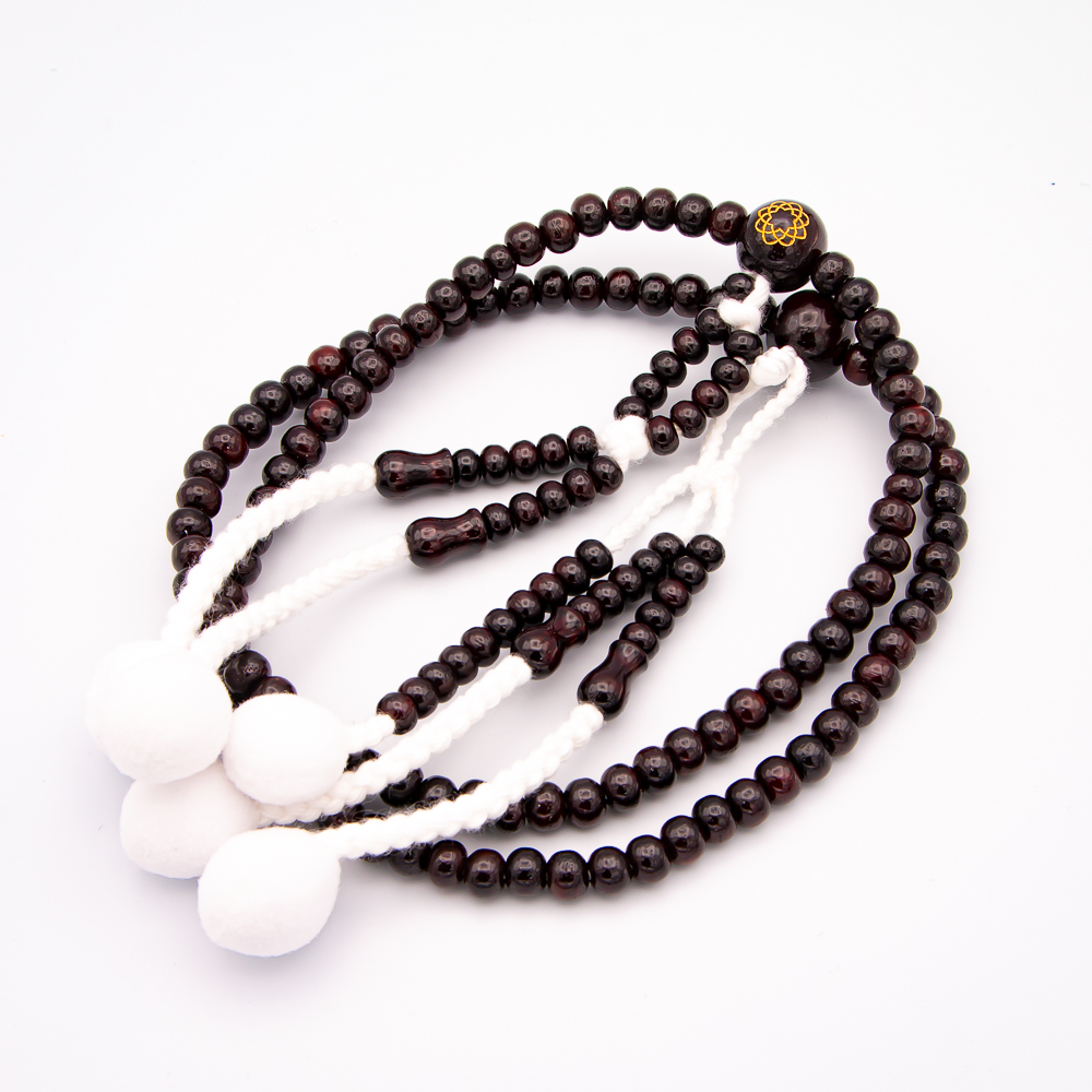 値下げ❗️ウリ坊　剥製　30cm 紫檀 八葉蓮華彫り 数珠 尺寸（大・男性向け） 木 綿房 創価学会念珠